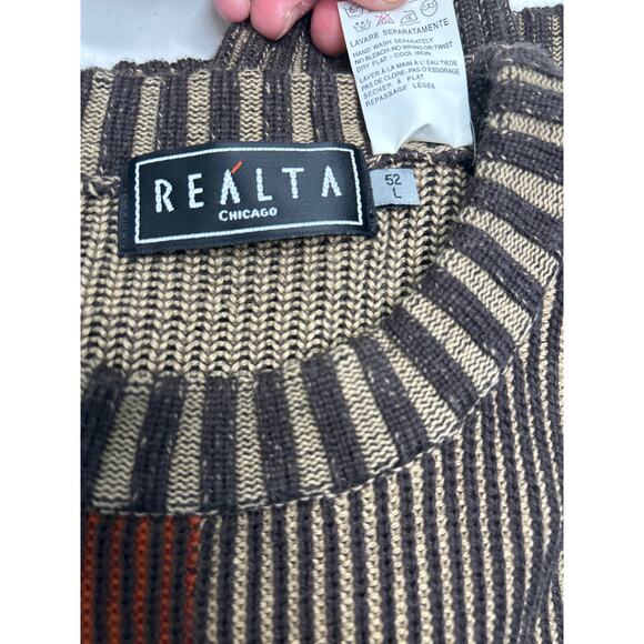 Realta Men's Vintage Merino Wool Blend Sweater in Size L. Made in Italy - Picture 6 of 6
